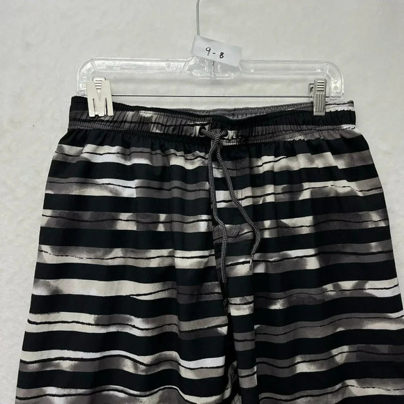 Nike Activewear Shorts Mens L Black White Stripe Elastic Waist Drawstring Pullon - Picture 8 of 8